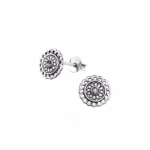 Ronde Bali oorstekers met versiering 8mm