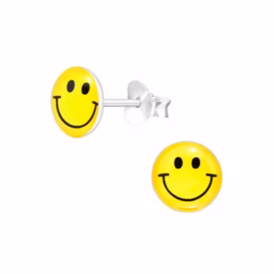 Smiley oorstekers meisje zilver