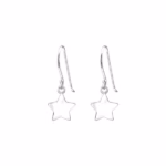 Ster oorhangers sterling silver