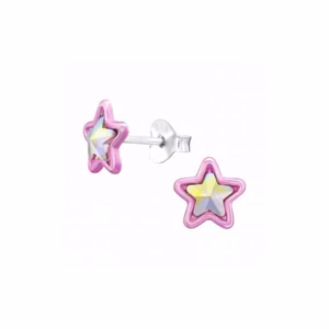 zilver oorstekers stars met juwelen