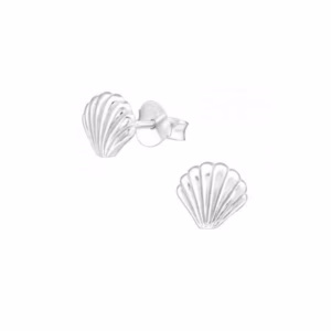Zilveren schelp oorstekers