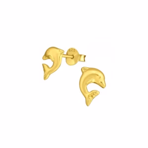 gold plated dolfijn oorsteker voor meisjes
