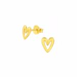 Gold plated oorbellen met hart