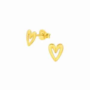 Gold plated oorbellen met hart