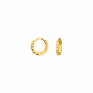 Gold plated oorbellen met witte kristallen