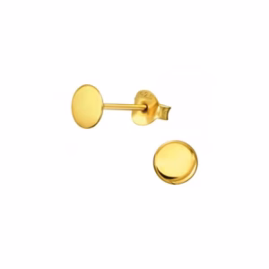 Ronde kleine 5mm gold plated oorstekers dames