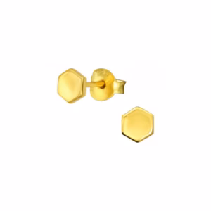 gold plated oorbellen met oorsteker