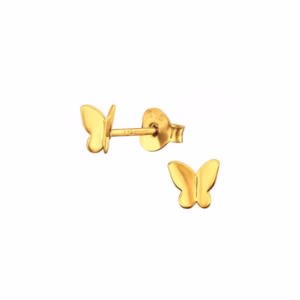 gold plated vlinder oorstekers voor meisjes