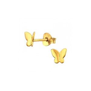 gold plated vlinder oorstekers voor meisjes