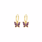 gold plated vlinder oorbellen meisjes
