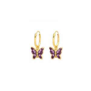 gold plated vlinder oorbellen meisjes