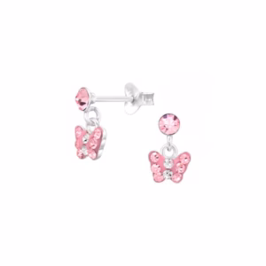 Oorhangers vlinder meisjes roze