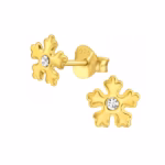 Gold plated oorstekers met sneeuwvlokken voor meisjes