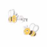 Silver ear stud at