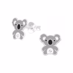Zilveren oorstekers koala voor meisjes