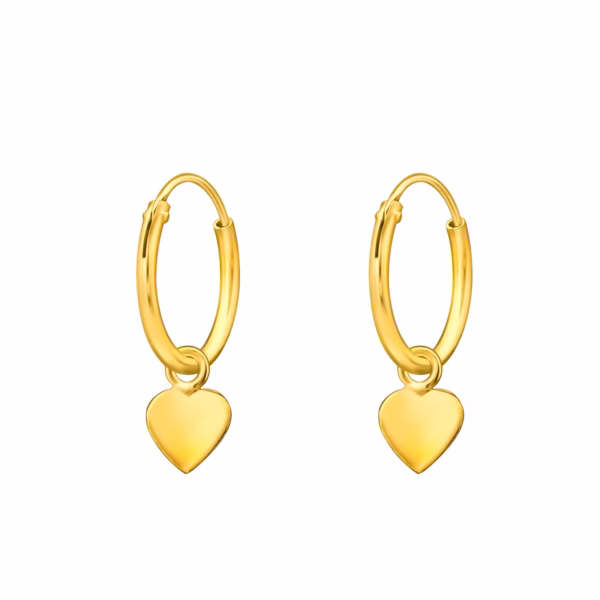 Gold plated creolen met hartjes