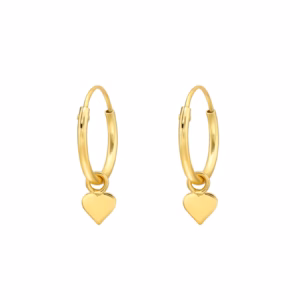 Gold plated creolen met hartje