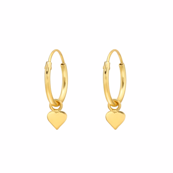 Gold plated creolen met hartje