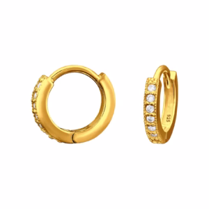 Gold plated creolen met kristal voor dames