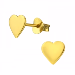 Goldplated hartjes oorstekers