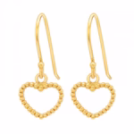 Goldplated oorstekers open hartjes