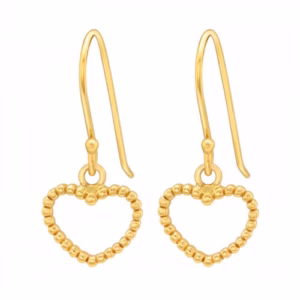 Goldplated oorstekers open hartjes