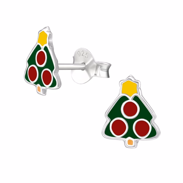Oorbellen kerstboom groen met gele ster