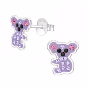 Koala oorstekers zilver