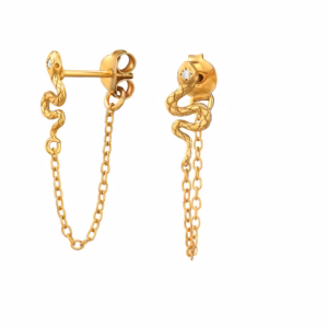 Dubbele oorstekers ketting met zirconia