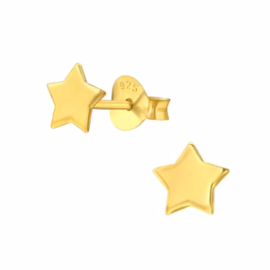 Gold plated oorstekers sterretjes voor meisjes