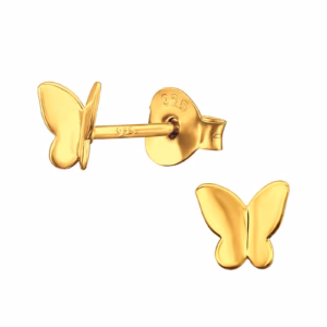 Vlinder oorstekers gold plated voor meisjes