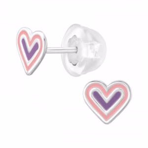Oorstekers zilver hartjes