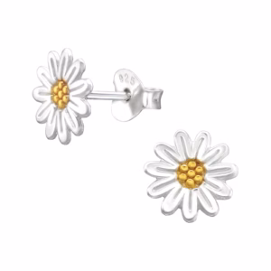 925 Sterling Silver oorstekers madeliefjes