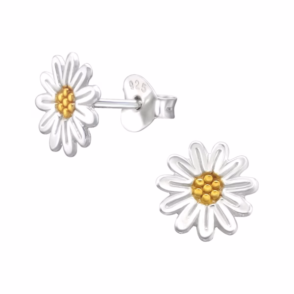 925 Sterling Silver oorstekers madeliefjes