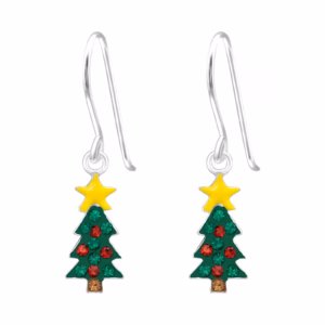 Oorhangers kerstboom 925 sterling zilver