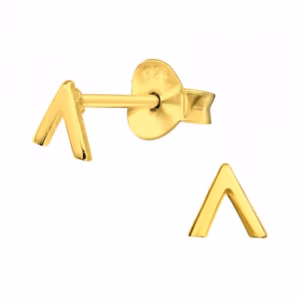 V-vorm driehoek oorstekers gold plated