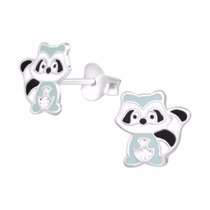 Wasbeer oorstekers 925 sterling zilver