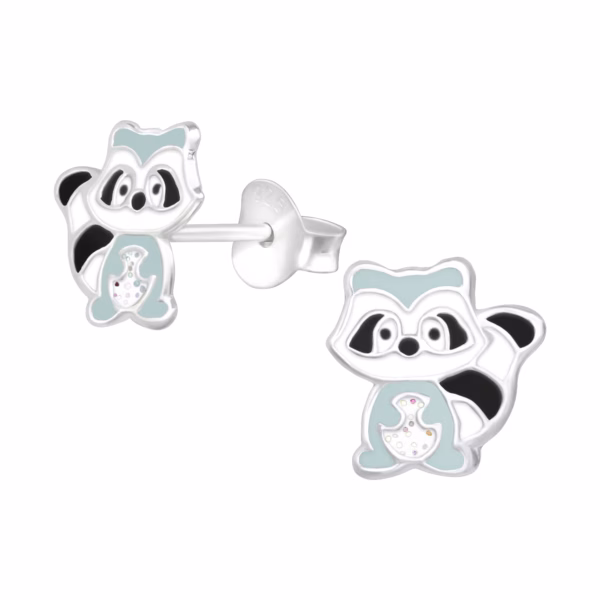 Raccoon ear studs 925 sterling silver
