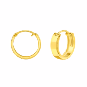 Brede oorringen gold plated