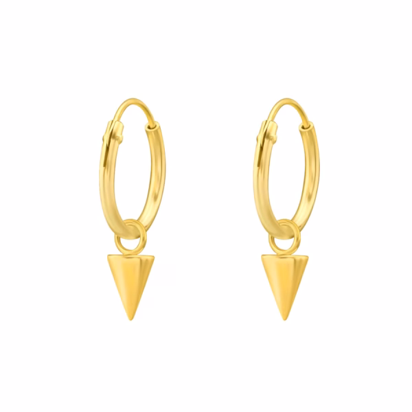Hoops gold plated met pegels