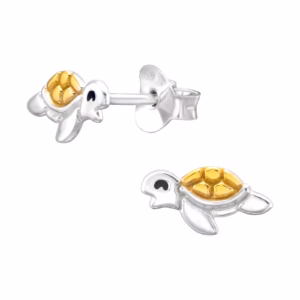 Oorstekers sterling zilver zeeschildpad