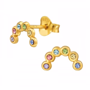 Oorstekers vogel gold plated