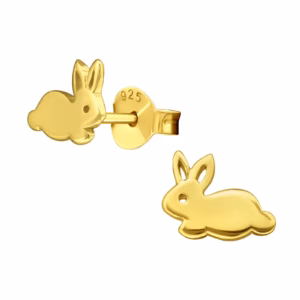 Oorstekers gold plated konijntjes