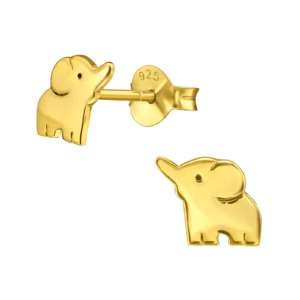 Oorstekers gold plated olifant