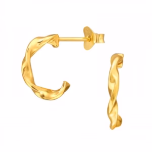 Halve hoops gedraaid gold plated