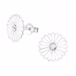 Ear studs silver with daisy crystal