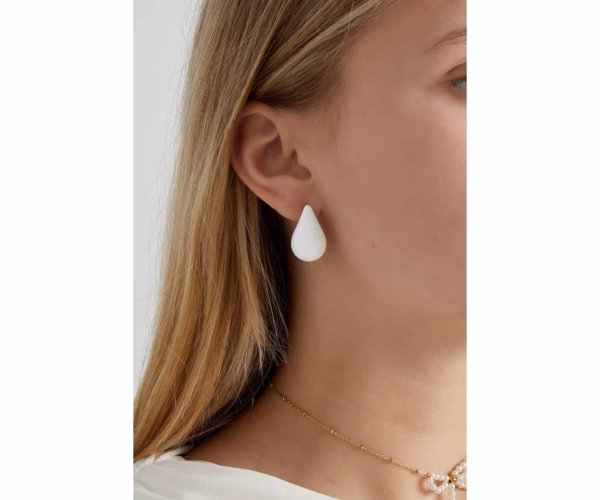 Druppel oorbellen groen zilver - Afbeelding 2