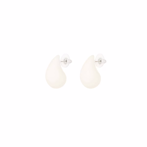 Off white druppel oorbellen