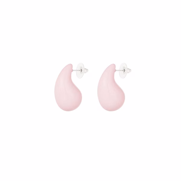 Roze druppel oorbellen