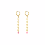 Long earrings pink bead